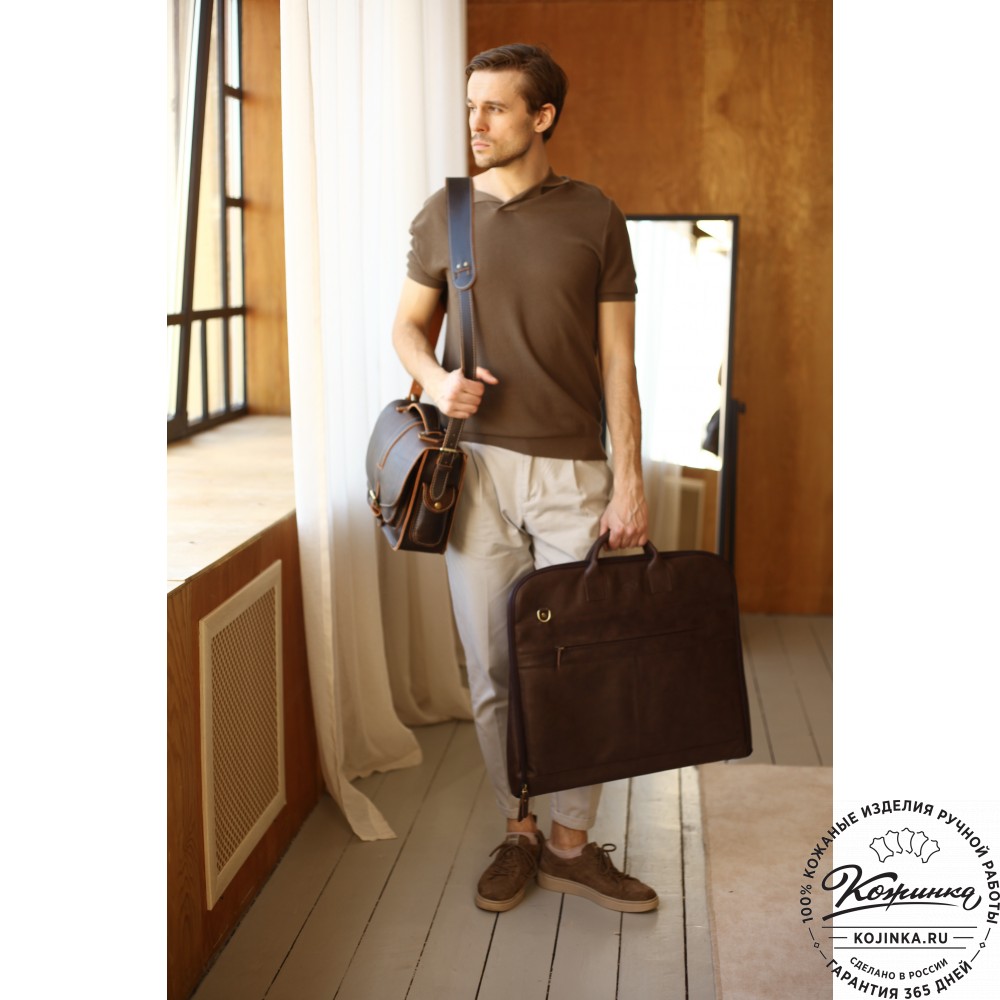 Кожаный портплед "Сильвер" (чёрный)